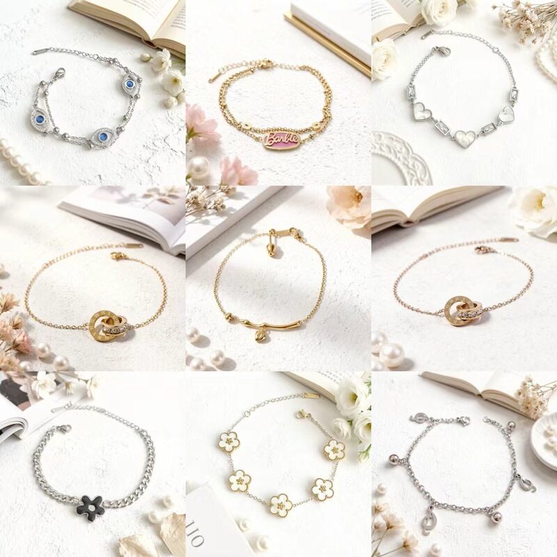 New special titanium steel high quality color retaining Roman numeral bracelet female personality Mori style girlfriends bracelet jewelry New special titanium steel high quality color retaining Roman numeral bracelet female personality Mori style girlfriends bracelet jewelry