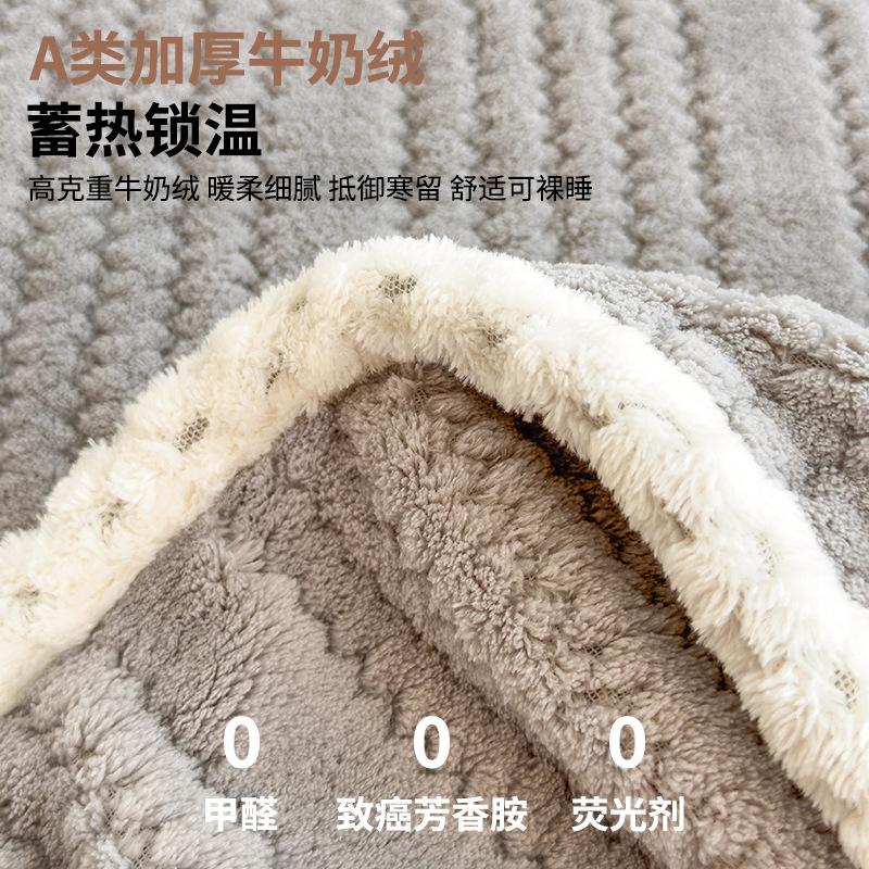 Cama de clase A en invierno más veludo leche veludo colchón cubierta protectora de veludo de coral franela gruesa 2025 nuevo