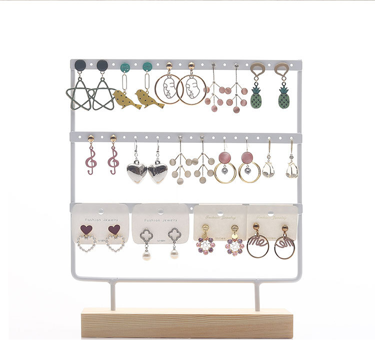 Simple Style Solid Color Solid Wood Iron Jewelry Display Jewelry Rack display picture 2