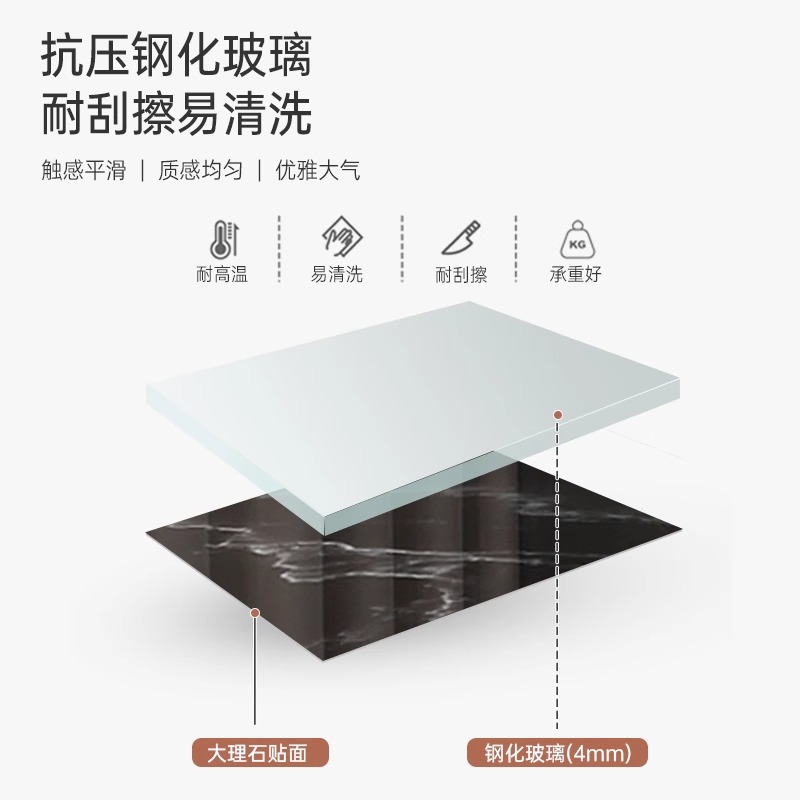 Fei Tan al por mayor mesa pequeña sala de estar 2024 nuevo tipo de pequeña casa de lujo ligero de alta sensación de mesa de té de vidrio de oficina creativa