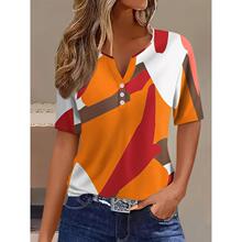 F 31258 V Neck 3D Print Tee ����V�IT�� �羳�W�����R�d