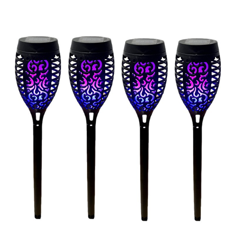 Lámpara de llama solar transfronteriza, lámpara de jardín para exteriores, lámpara de paisaje, lámpara de antorcha para iluminación de césped, lámpara de suelo para diseño de jardín