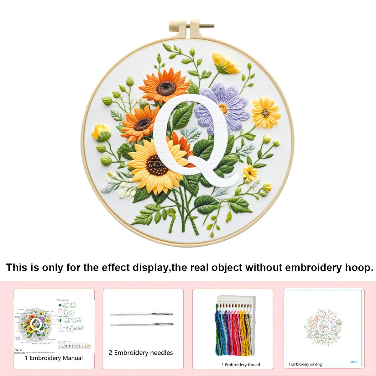 Hecho a mano flores y plantas europeas bordadas paquetes de materialdiy inglés 26 letras simple principiante nivel de bordado al por mayor