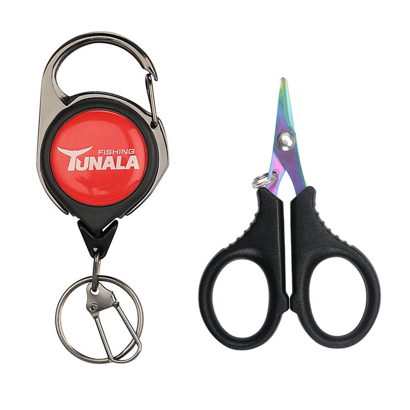 Acero inoxidable mini tijeras de pesca negro titanio color titanio línea de pesca tijeras/Luya alicates/Dalima línea Luya tijeras de pesca