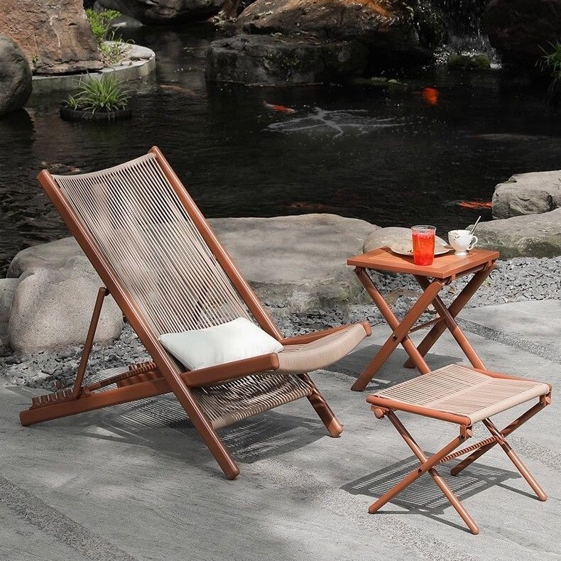 Balcony Lounge Chair, Foldable Chair for Sleeping, Home Leisure Chair, Outdoor Patio Rattan Chair, Lazy Sofa Chair, Tea Table Chair Balcony Lounge Chair, Foldable Chair for Sleeping, Home Leisure Chair, Outdoor Patio Rattan Chair, Lazy Sofa Chair, Tea Table Chair