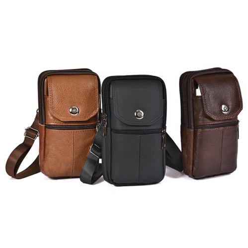 Mobile phone bag men's belt for work at the construction site multi-functional vertical belt belt bag mobile phone genuine leather waist leather case wholesale
