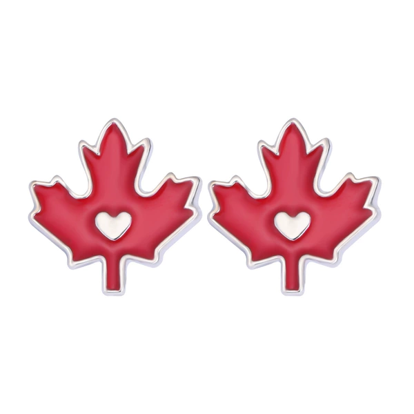 Red maple leaf, earrings