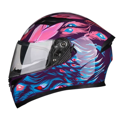 Delivery Ais Motorcycle Helmet Men's, Motosiklet kaskı (dəbilqə) - feathers-with-transparency-m