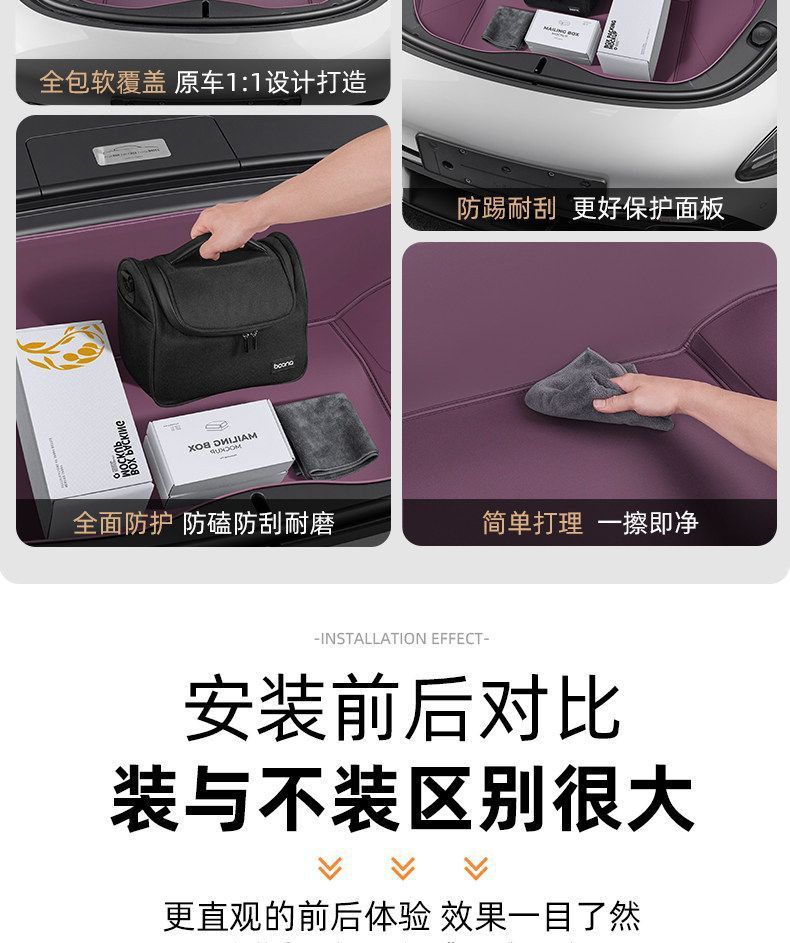 Suitable for the new generation Xiaomi SU7, front and rear trunk mat, storage box, full-cover storage box, protective trunk mat accessories