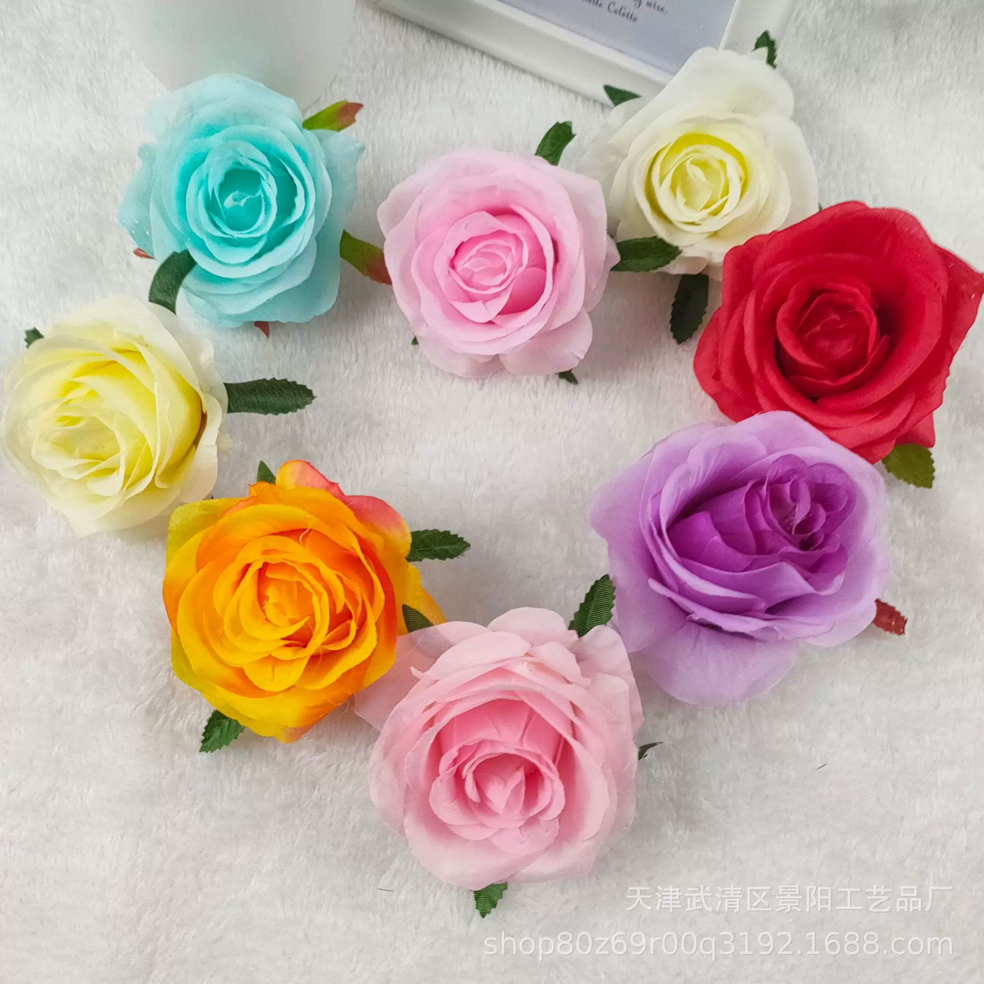 仿真玫瑰花朵DIY花墙花柱家居插花绢花发饰装饰花头婚庆装饰 批发