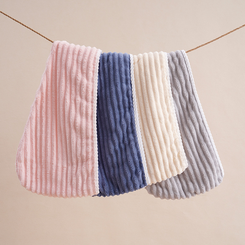 Bonnet de douche en velours côtelé aux couleurs acidulées, serviette absorbante épaisse en polaire corail, bonnet de séchage rapide pour filles, disponible_voghion.com