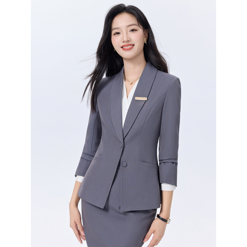 职业西装女黄金珠宝导购制服新能源汽车销售顾问前台面试正装工服|undefined