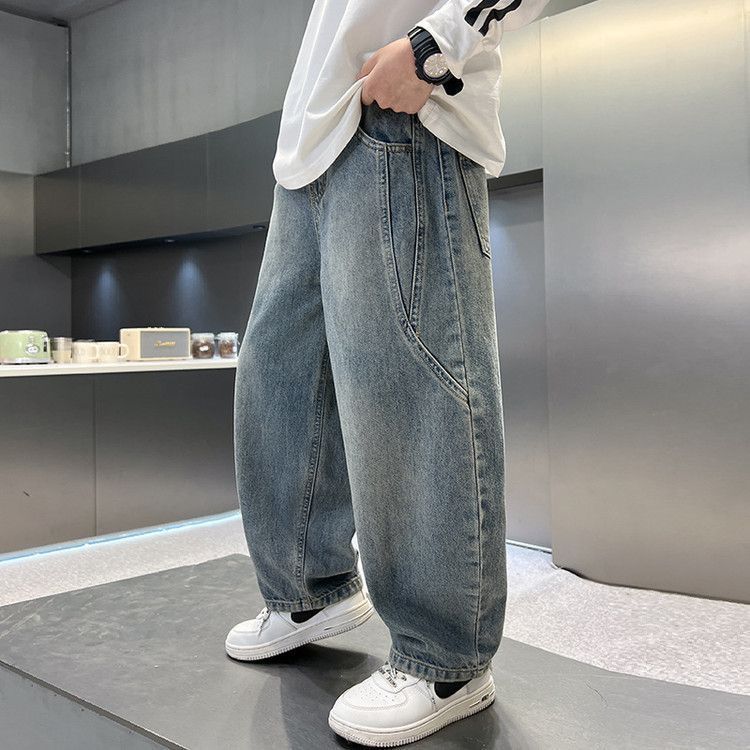 男童秋季休闲长裤2025新款帅气中大儿童牛仔裤子春秋装男孩直筒裤|undefined