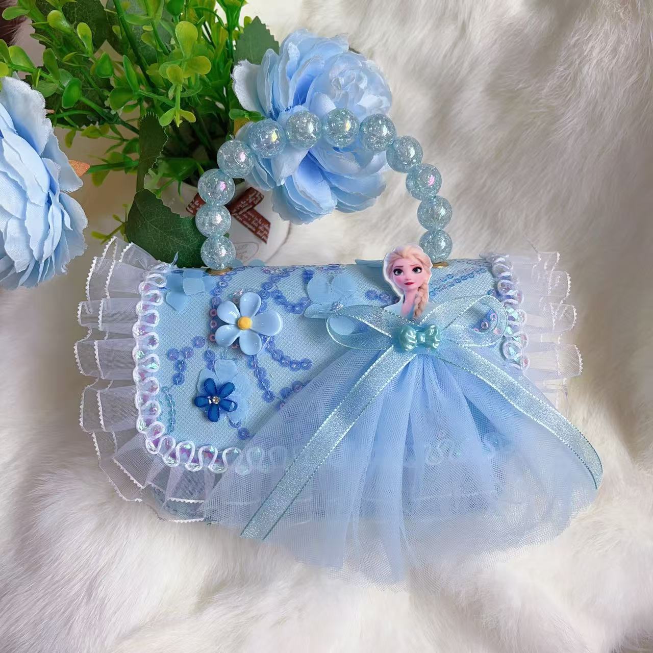 Bagos de hombro para niños primavera y verano frescos bolsos de perlas para niñas Aisha pequeña princesa bolsos de mochila de estilo extranjero