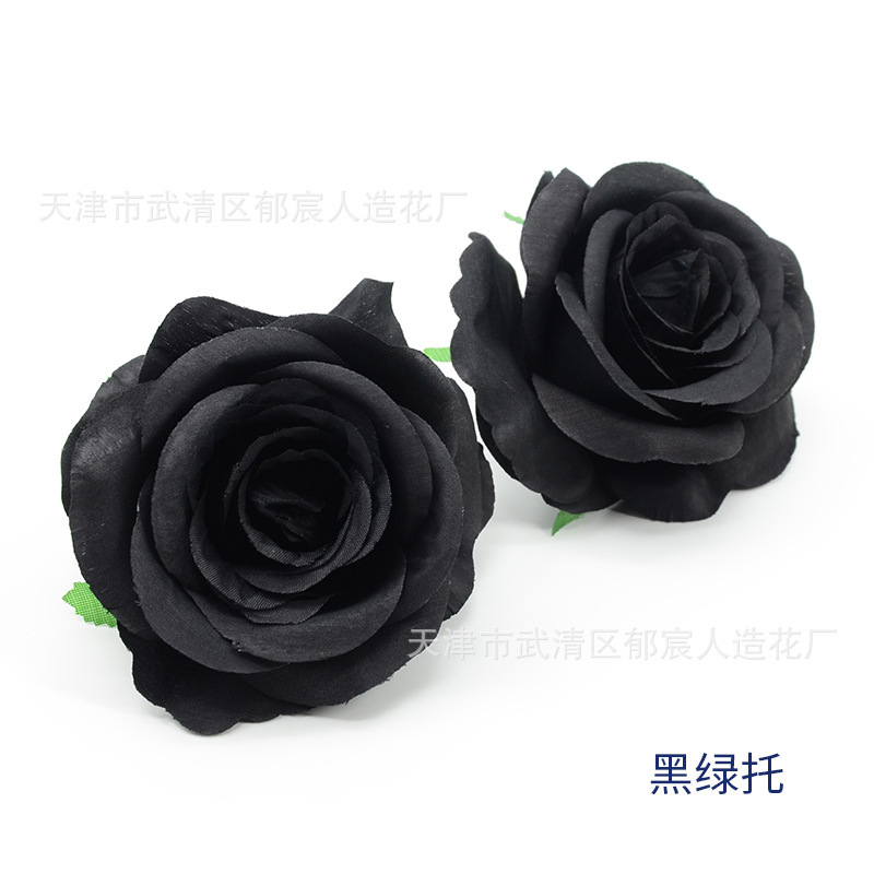 ローズ造花ハイエンドブルーフラワー結婚式の装飾偽花芯ローズヘッドローズフラワー卸売|undefined