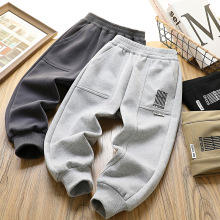 男童裤子2025春秋新款儿童休闲裤韩版刺绣中大童束脚裤外贸批发潮