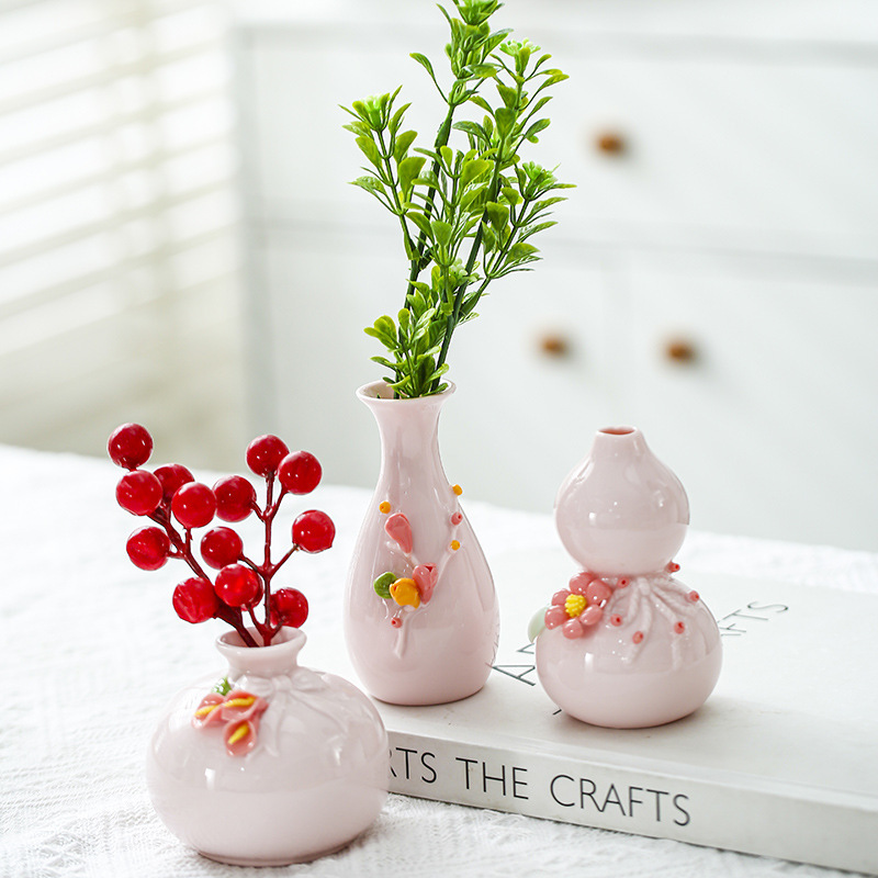 Raw Ore Powder and Mud Hand-kneaded Flower Vase Creative Ceramic Flower Insert Simple Desktop Decorative Ornaments Small Flower Container