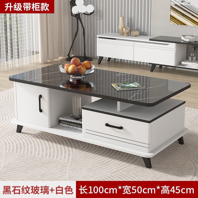 Mesa de té doméstica sala de estar moderna de lujo ligera de vidrio templado mesa de té gabinete de televisión combinación de pequeño tipo de casa