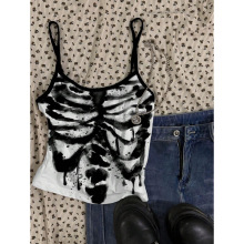 Z 15123 Skull Print Camisole ����ӡ���������Ŀ羳����ͨ