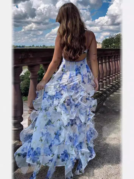 fashionable shiffon long elegant evening dress