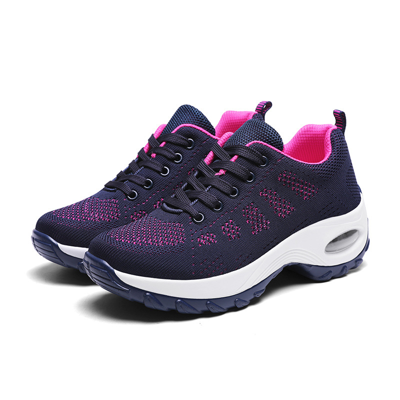 2025 primavera transfronteriza nuevo tipo de tela de tela de suela gruesa ligera versátil zapatos de baile de lazos zapatos casuales al aire libre zapatos deportivos de mujer