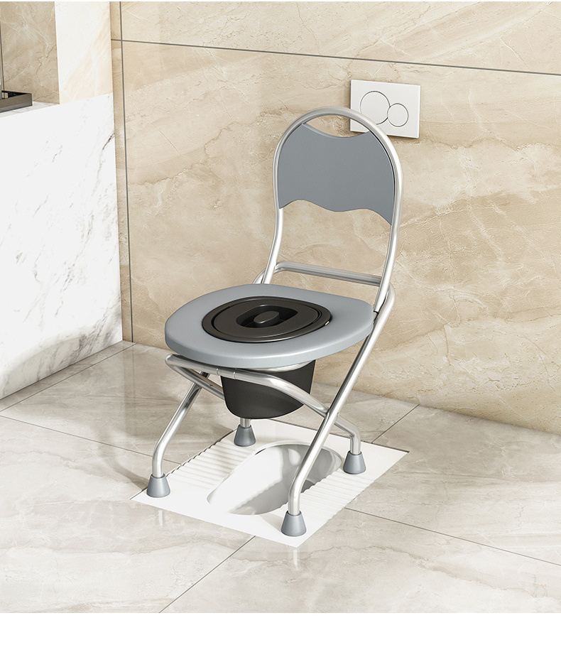 Folding stainless steel toilet seat, elderly and pregnant women's toilet seat, squat toilet chair, toilet bowl, universal mobile toilet seat for patients undefined