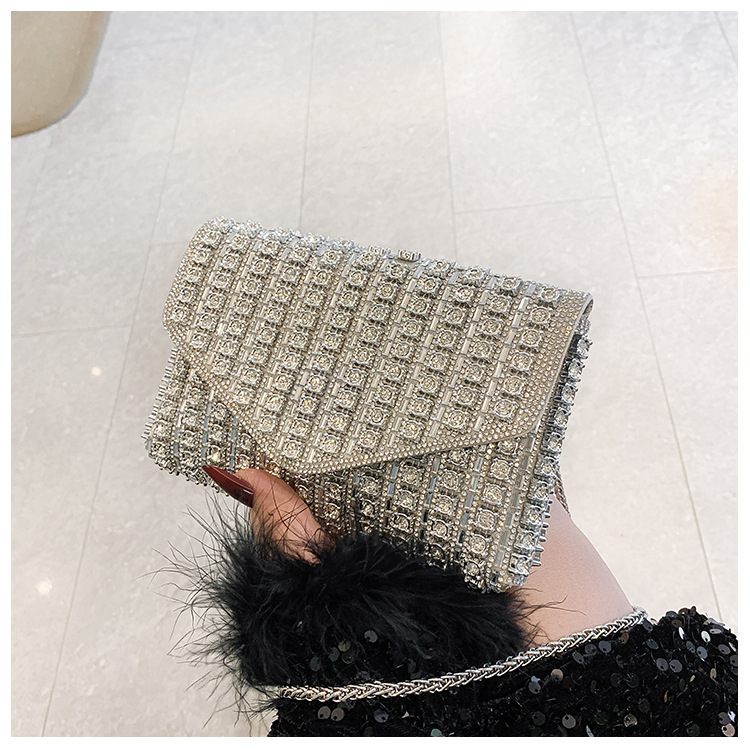 Bolsa de cena de damas de explosión transfronteriza cadena de bolso de cena de diamantes ultra brillante bolso de noche bolso de mochila de moda versátil bolso de mano de celebridad