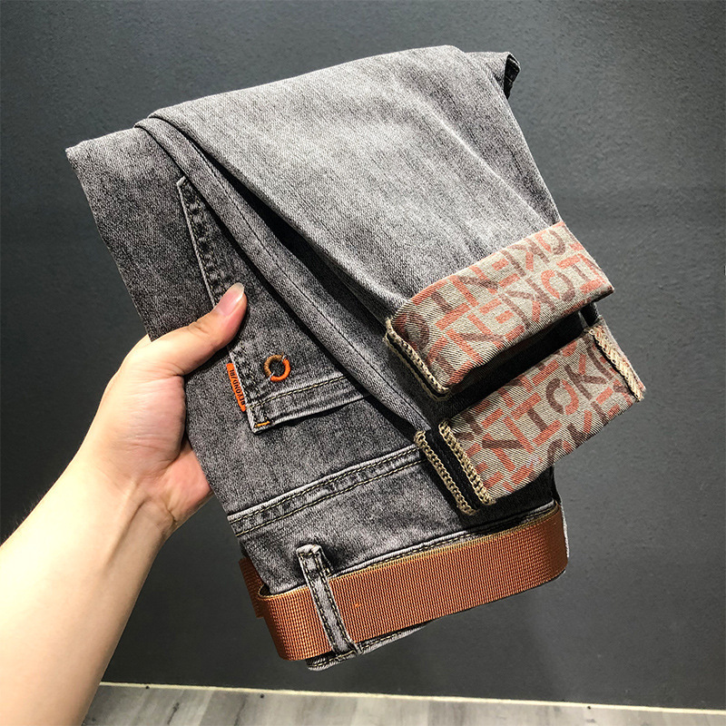 Jeans 2024 nouvelle marque polyvalente durable tendance slim fit pantalons longs décontractés pour hommes pour le printemps et l'automne_voghion.com