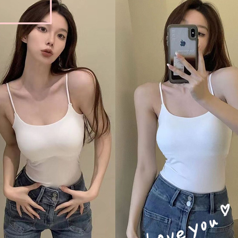 Nuevo estilo hermoso chaleco de pecho con tirantes de espalda para mujer copa fija interior y exterior chica caliente camisola de tubo casual para mujer