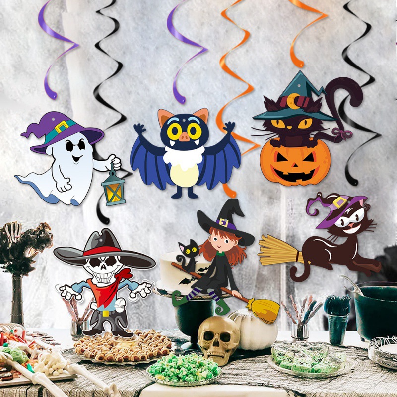 2025 decoración de fiesta de Halloween calabaza colgante espiral fantasma props de decoración de fiesta fantasma colgante espiral