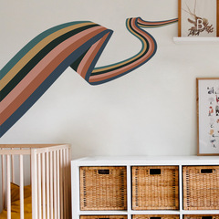 Vanshi New FX-F533 Creative Personalized Rainbow Ribbon Bedroom Living Room Decor Sticker Wholesale