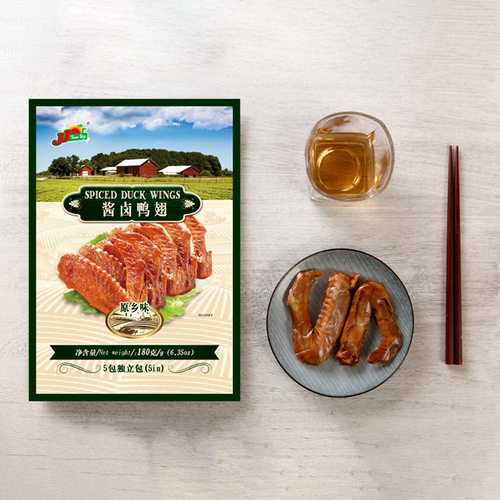 Premium jj180g Spicy Duck Wings with Soy Sauce, Delicately Marinated Duck Meat Snacks, Office Leisure Food, Perfect for Drinking Parties, Wholesale