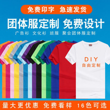 工作服短袖印logo圆领印字t恤印字图半袖工装独立站代发一件代发