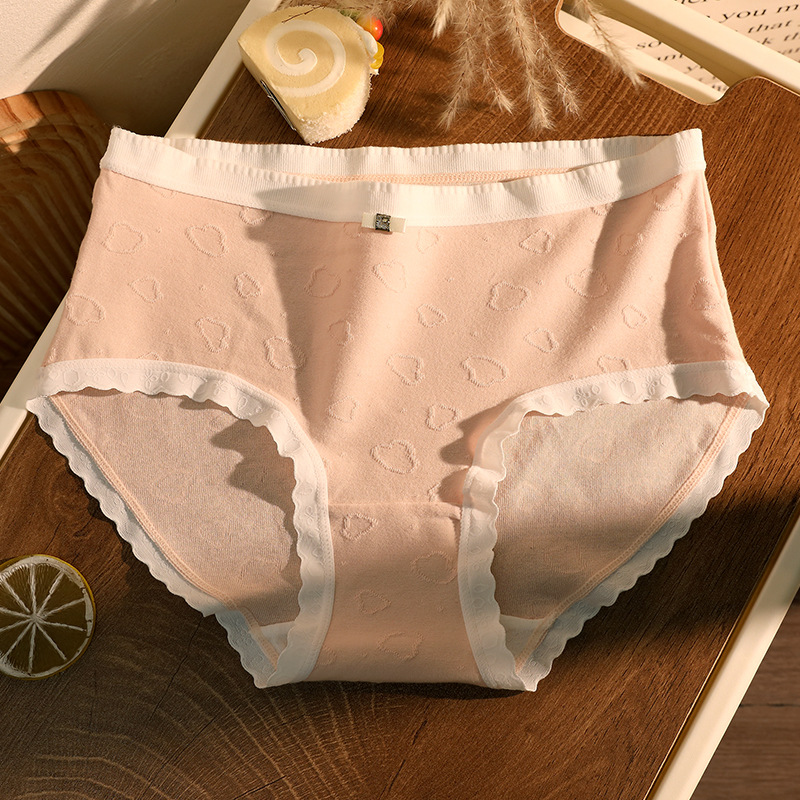 Ropa interior de mujer entrepierna transpirable de algodón puro Pantalones cortos de triángulo para niñas japonesas 2024 nueva ropa interior de talla grande sin costuras para mujer al por mayor