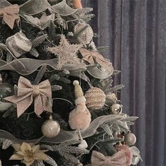珍珠棉圣诞金粉蝴蝶结圣诞树装饰挂件场景橱窗商场酒店民宿装饰用