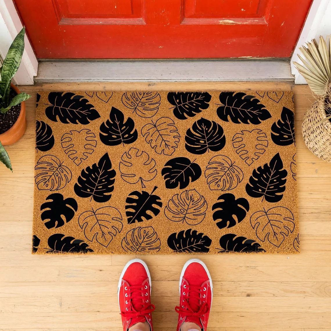American-style Amazon foreign trade jungle RV dirt-resistant, wear-resistant, thickened, non-slip faux coconut palm entrance doormat