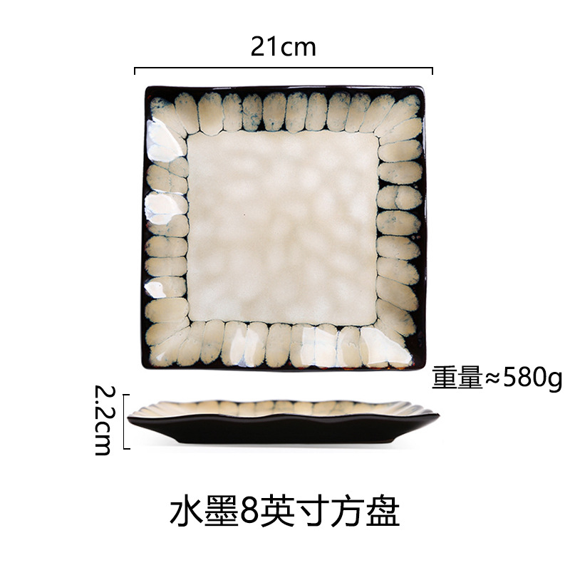 Horno creativo, plato de comida occidental esmaltado, plato de carne, plato de verduras para el hogar, plato de cerámica, plato de pasta de color esmaltado, plato de desayuno al por mayor