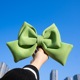 Avocado green double layer thickened bow [25*20cm]