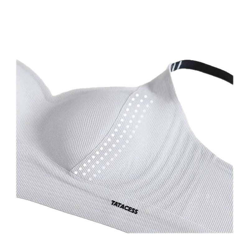 Yoxing ファッションレターショルダーストラップブラジャー夏薄型プッシュアップ小さな胸軽量シームレス下着ヨーロッパスタイル綿黒|undefined