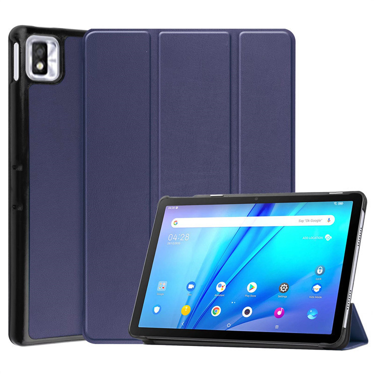 Applicable to TCL Tab10S tablet protective case 9080G leather case 10.1-inch 9081X drop-resistant tri-fold bracket leather case Applicable to TCL Tab10S tablet protective case 9080G leather case 10.1-inch 9081X drop-resistant tri-fold bracket leather case