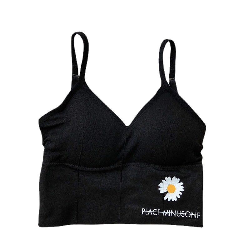 Kaka Same Style Small Daisy Beautiful Back Large u-shaped Sling Wrapped Chest Strapless Outer Wearing Bottoming Non-rimmed Vest Underwear Women's Underwear
