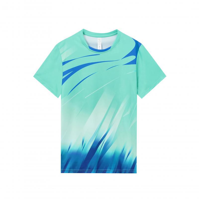 Nueva camiseta de bádminton de seda de hielo, ropa de tenis de mesa transpirable de secado rápido, impresión digital de alta calidad, camiseta de logotipo imprimible