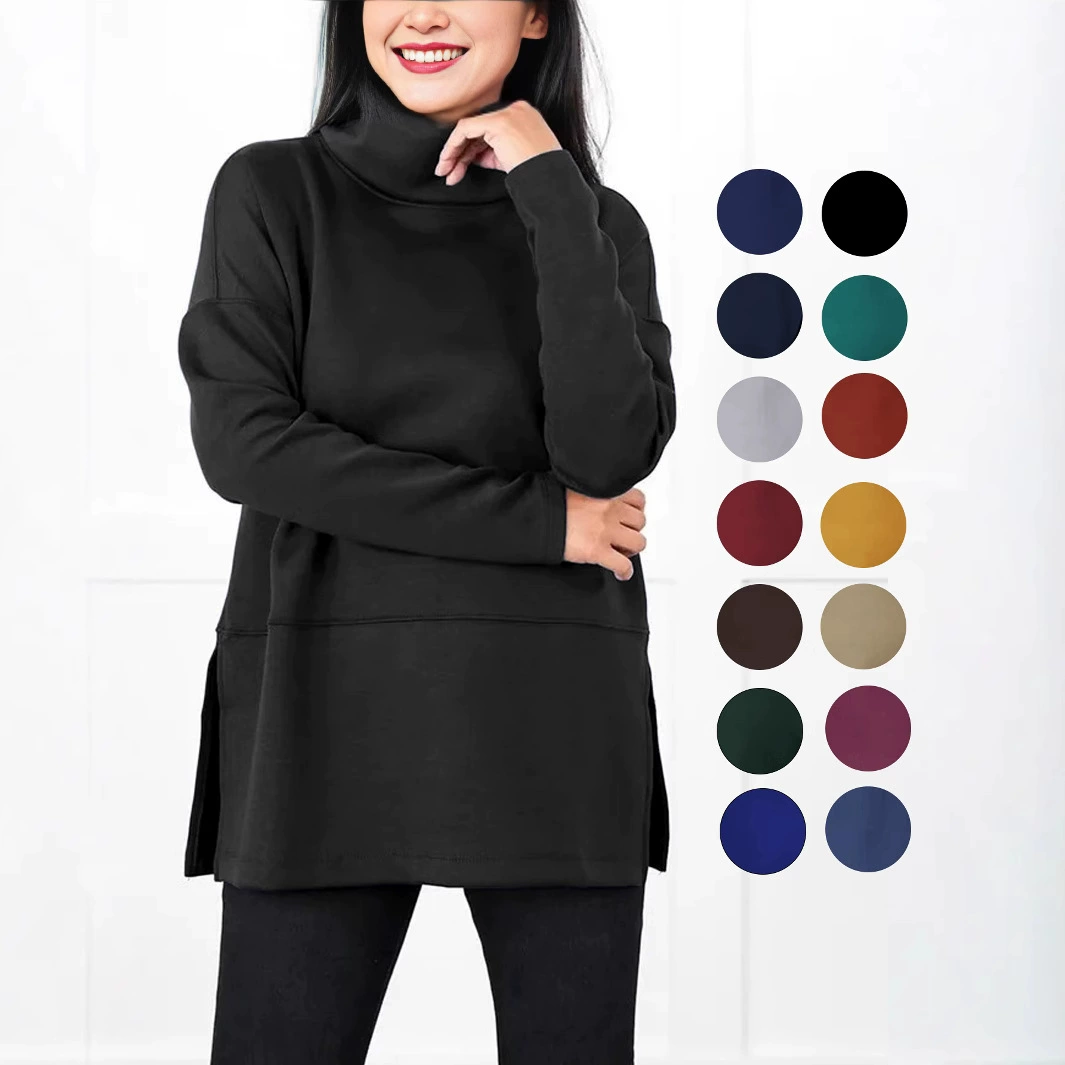 TM-001 трансграничные поставки Европа и США Amazon трансграничный 2024 новый большой размер многоцветный простой стильный топ с высоким вырезом