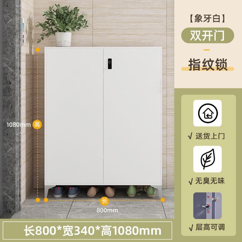 Zapatero Gabinete de acero gabinete de almacenamiento de entrada del hogar con cerradura moderno simple armario de gran capacidad interior y exterior Zapatero