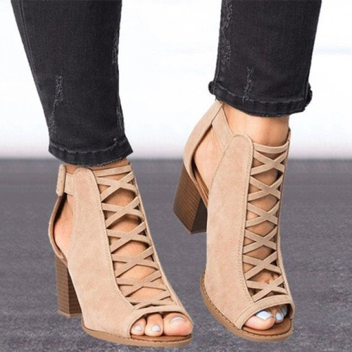Women's High Heels Sandals, Roman Shoes in Bigger Sizes 35-43
