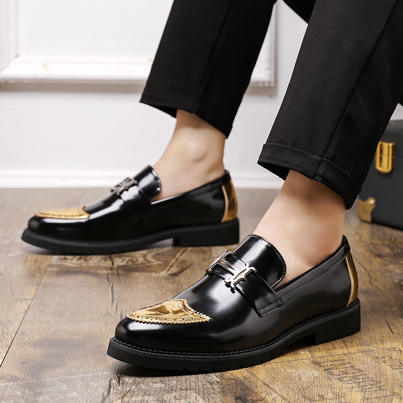 Gran tamaño transfronterizo de estilo británico zapatos Lefour primavera y otoño 2024 nuevo cuero lacado cara brillante perezosa un pie zapatos de soja para hombre