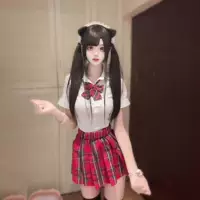 Little Chili JK Униформа набор оригинальный японский колледж стиль красной сетки юбка школьный смысл