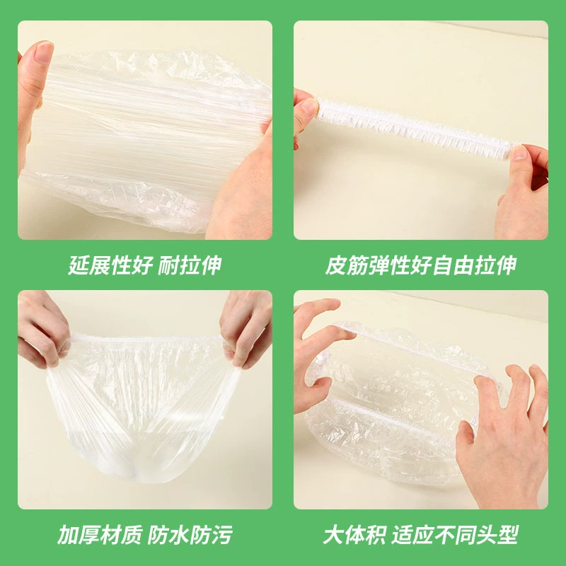 Disposable plastic waterproof transparent shower cap for hotel