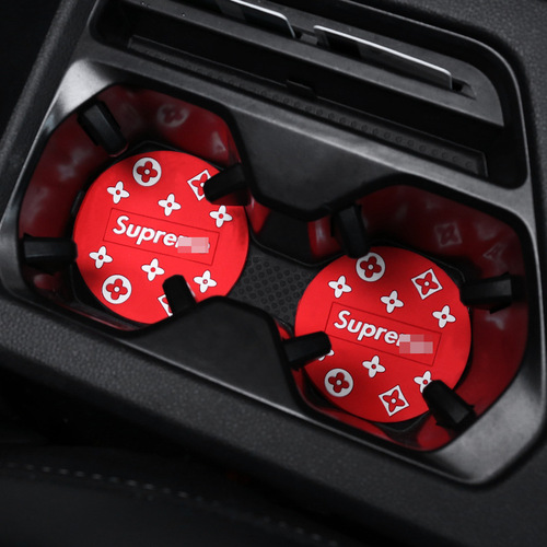 Car water coaster trendy brand personalized creative car anti-slip mat storage mat interior cartoon decorative supplies storage slot