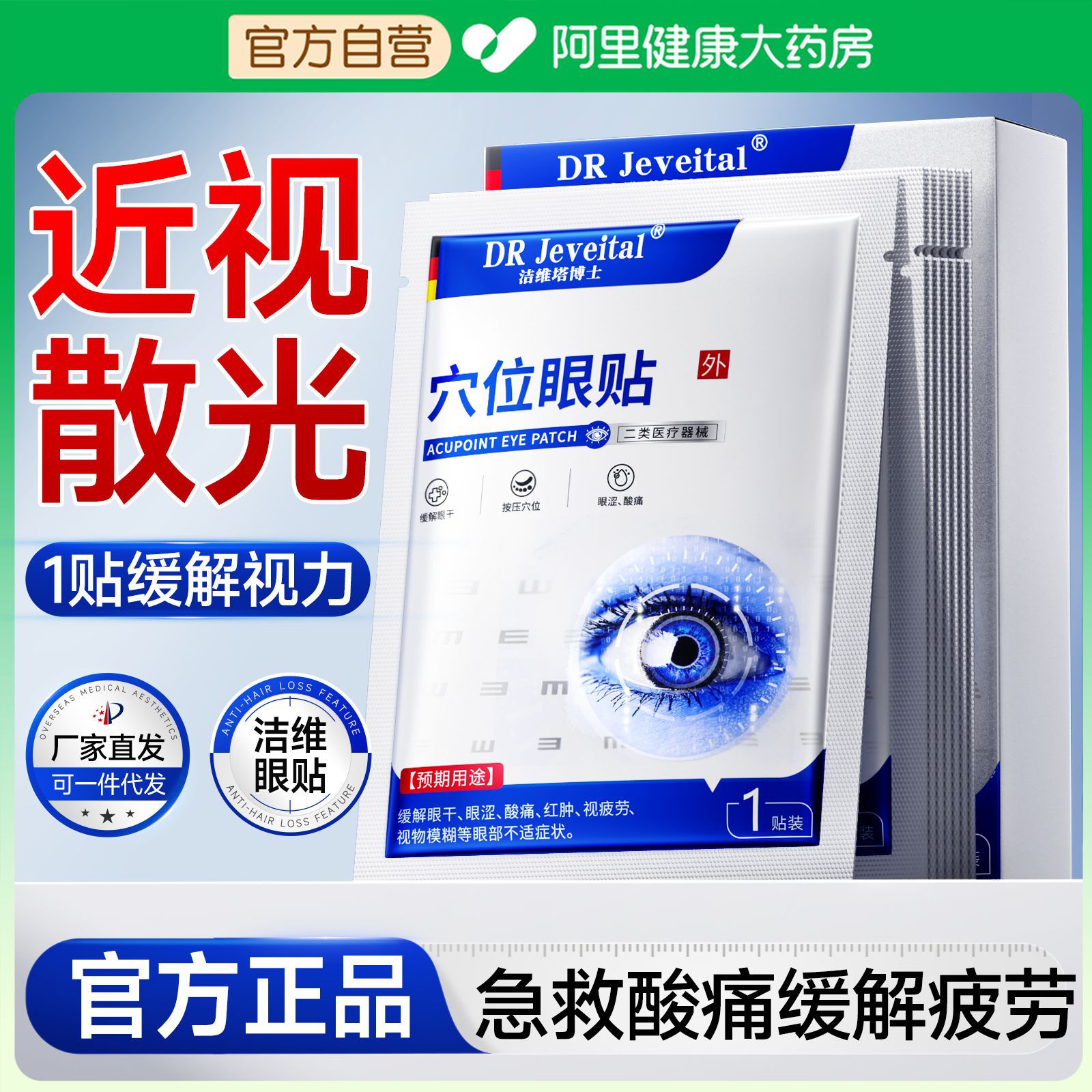 Dr. Jevita's Eye Patches Stimulate Pressure Points to Relieve Eye Fatigue, Eye Protection Patches, Eye Patches to Relieve Eye Fatigue